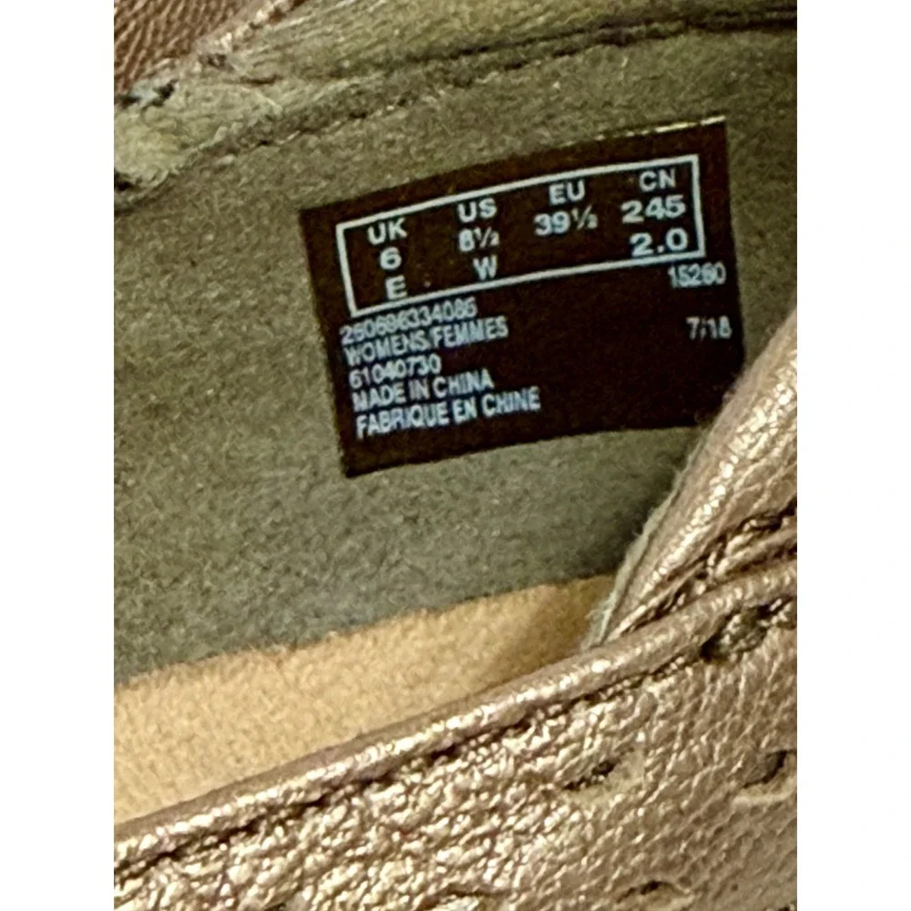 Clarks Collection Ashland Bronze Metallic Leather‎ Mary Jane Shoes Womens 8.5 W